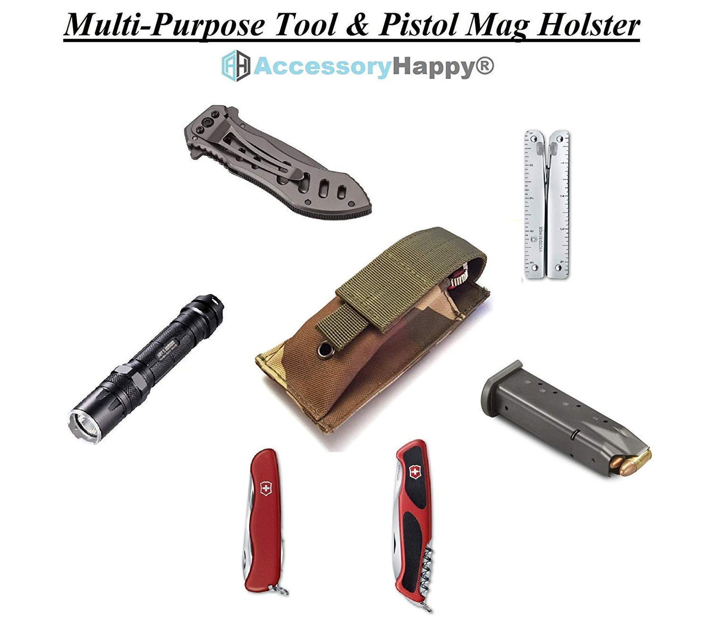 Premium Belt Tactical Holster Single Mag Molle Pouch EMT Mini Tool Pouch Holder