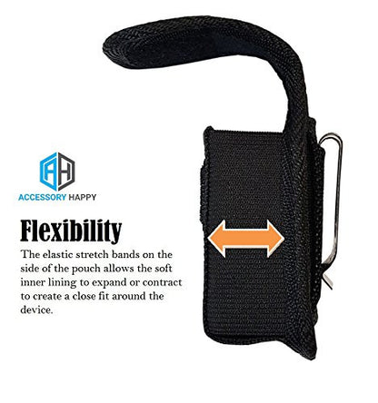 Medium Black Premium Military Grade Canvas Belt pouch for Most small flip phones