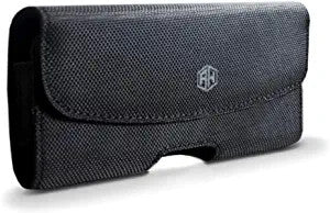 Durable Military Grade Canvas Phone Belt Pouch w/Magnetic Closure, Holster Clip fits w/ Otterbox Case on or Thick Case