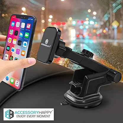 Phone Holder Magnetic Mount for Office Desk Dashboard Windshield Phone Mount Sturdy Adjustable Multi-Angle Car Mount Holder Stand with Adjustable Telescopic Arm for All Cell Phones & Garmin GPS
