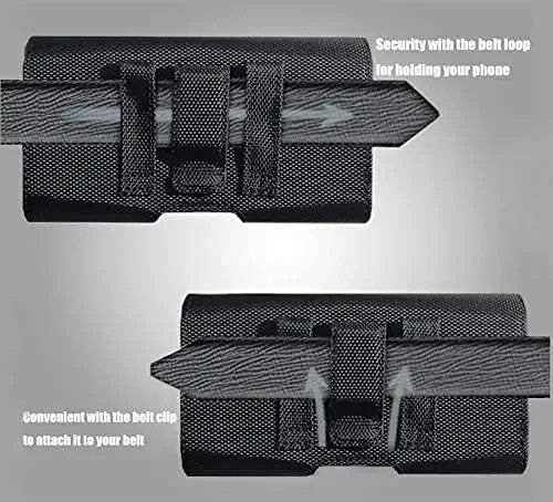 Durable Military Grade Canvas Phone Belt Pouch w/Magnetic Closure, Holster Clip fits w/ Otterbox Case on or Thick Case