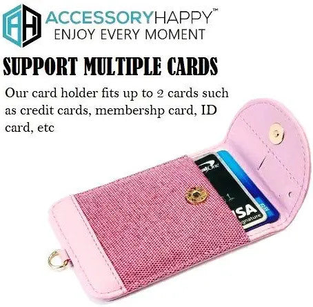 Universal 2 in 1 Lanyard & Sticker Wallet Leash Credit Card Holder Case, Cell Phone Gear Neck Strap Adhesive Stick on Holder Pocket for iPhone and Android Phones