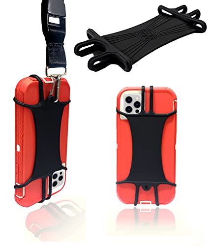 AccessoryHappy AH Universal Heavy Duty Cell Phone Carrying Lanyard Leash Neck Strap Tether Holde - Smart Cell Phone Credit Card Holder Case for iPhone, Galaxy & Most Smartphone