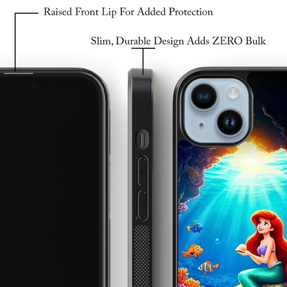 iPhone 14 Magsafe Compatible Little Mermaid Case Featuring Soft TPU Edges and Durable Plastic Backing