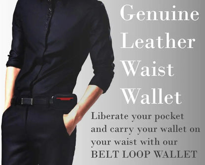 RFID Belt Loop Wallets for Men - Minimalist Genuine Leather Money Carrier Clip Wallet