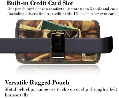 Camo Horizontal Military Grade Phone Case, Tactical Belt Loop & Holster Pouch Fits with Otterbox Defender Heavy Duty Cover