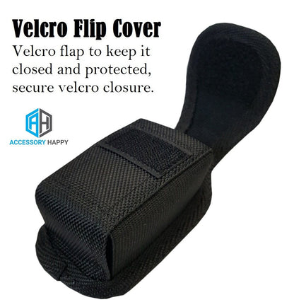 Medium Black Premium Military Grade Canvas Belt pouch for Most small flip phones