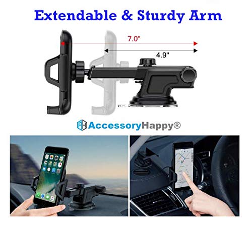 Universal Cell Phone Holder for Office Desk Car Dashboard Windshield Phone Car Mount Adjustable Multi-Angle Car Cellphone Holders Stand for iPhone 11 or Cell Phone iPhone Galaxy Smartphones