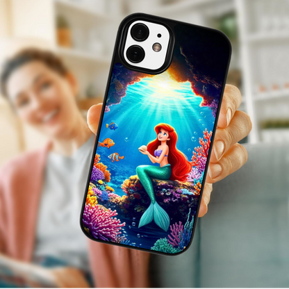iPhone 14 Magsafe Compatible Little Mermaid Case Featuring Soft TPU Edges and Durable Plastic Backing