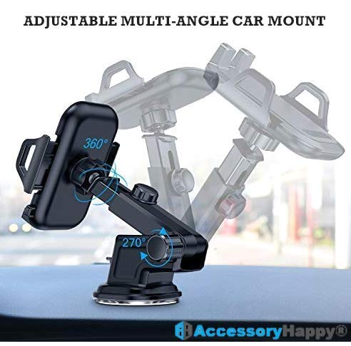 Universal Cell Phone Holder for Office Desk Car Dashboard Windshield Phone Car Mount Adjustable Multi-Angle Car Cellphone Holders Stand for iPhone 11 or Cell Phone iPhone Galaxy Smartphones
