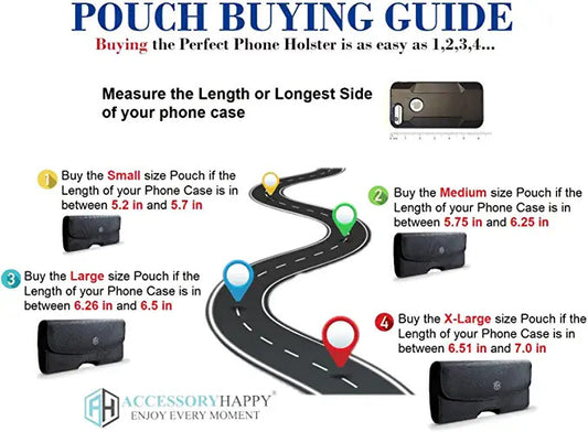 Durable Military Grade Canvas Phone Belt Pouch w/Magnetic Closure, Holster Clip fits w/ Otterbox Case on or Thick Case