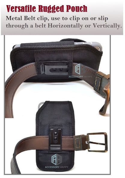 Vertical Military Grade Cell Phone Belt Case, Rugged Outdoor Pouch Carrying Clip