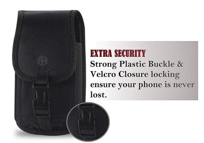 Vertical Military Grade Cell Phone Belt Case, Rugged Outdoor Pouch Carrying Clip