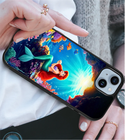iPhone 14 Magsafe Compatible Little Mermaid Case Featuring Soft TPU Edges and Durable Plastic Backing