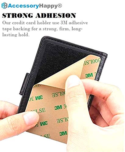 Universal Adhesive Wallet/Card Holder, Credit Card Holder for Back of Phone Pocket 3M Adhesive Sticker Card Pouch Sleeve for iPhone/Samsung Galaxy and Most Smartphones (Butterfly Black)