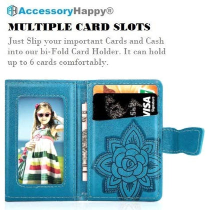 Universal Adhesive Wallet/Card Holder, Credit Card Holder for Back of Phone Pocket 3M Adhesive Sticker Card Pouch Sleeve for iPhone/Samsung Galaxy and Most Smartphones (Butterfly Teal)