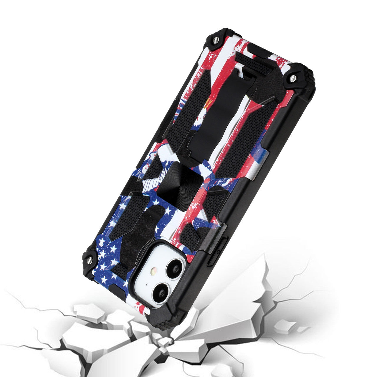 iPhone 13 Case  with Built-in Kick Stand with Magnetic Magnet Protective Phone Case for iPhone 13 iPhone-FLAG