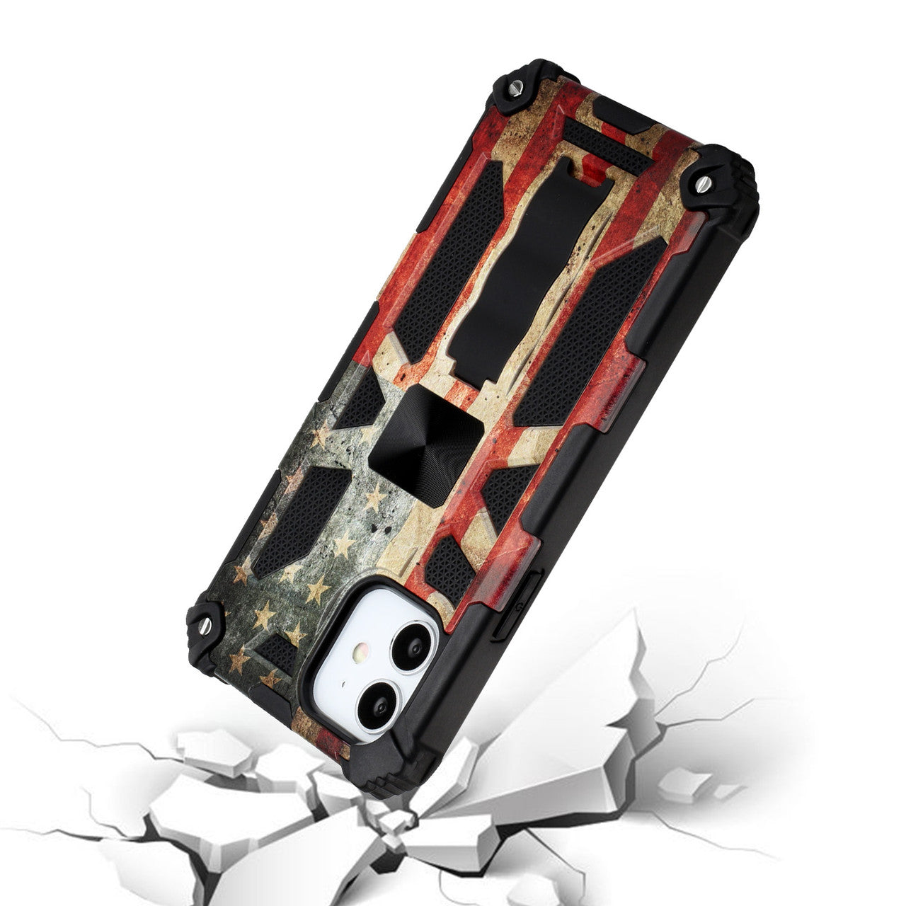iPhone 13 Case  with Built-in Kick Stand with Magnetic Magnet Protective Phone Case for iPhone 13 iPhone-ANTIQUE FLAG