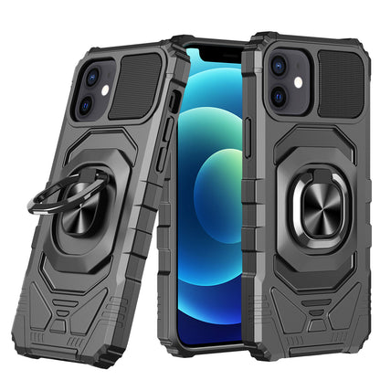 iPhone 13 Case  with Built-in Rotating Kick Stand Magnetic Magnet Protective Phone Case for iPhone 13 iPhone-BLACK