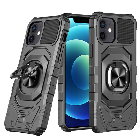 iPhone 13 Case  with Built-in Rotating Kick Stand Magnetic Magnet Protective Phone Case for iPhone 13 iPhone-BLACK