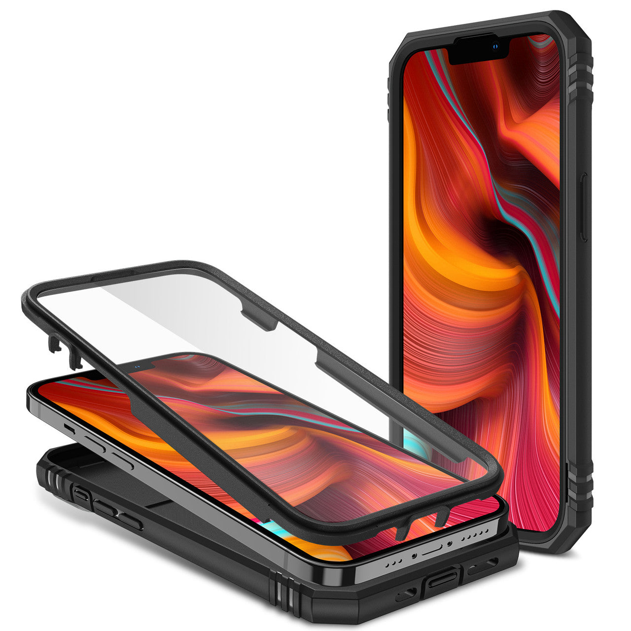 iPhone 13 Case  with Camera Cover & Kickstand, Built-in 360°Rotate Ring Stand with Camera Lens Protection Magnetic Magnet Protective Phone Case for iPhone 13 iPhone-BLACK