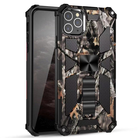 iPhone 13 Case  with Built-in Kick Stand with Magnetic Magnet Protective Phone Case for iPhone 13 iPhone-BROWN CAMO