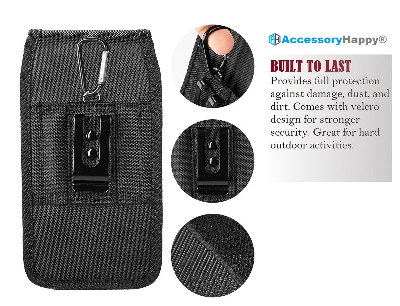 Vertical Military Grade Holster Belt Case, Rugged Pouch Hip Tactical Outdoor Carrying Holsters Belt Fits with OtterBox LifeProof Heavy Duty Case