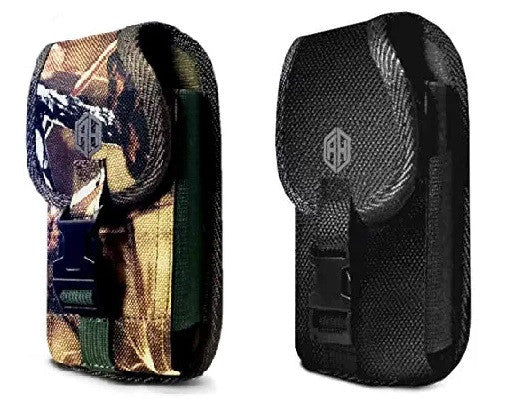 Premium Vertical Canvas Case w/ Buckle, Rugged Pouch Holster Flip Phone Belt Case Fits Kyocera Cadence LTE, Dura XTP, Dura XV E4520 Case, Dura XV Plus, Dura XE, Convoy 4, Most Large FLIP Phone