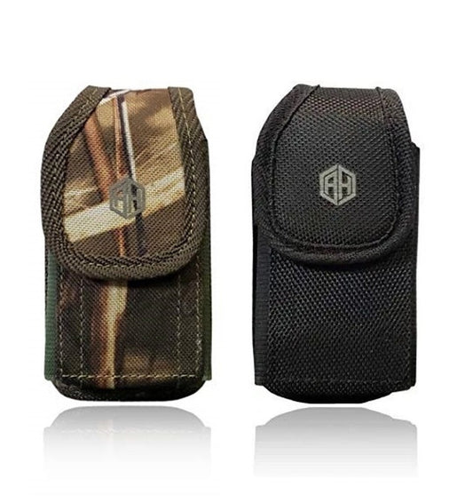 Premium Vertical Canvas Case, Rugged Pouch Holster Flip Phone Belt Case Fits Kyocera Cadence LTE, Dura XTP, Dura XV E4520 Case, Dura XV Plus, Dura XE, Convoy 4, Most Large FLIP Phone