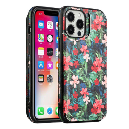 iPhone 13 Wallet Case with Card Holder, PU Leather Kickstand Card Slots Case, Double Magnetic Clasp Durable Shockproof Cover 6.1 Inch (FLORAL C)