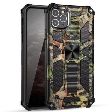 iPhone 13 Case  with Built-in Kick Stand with Magnetic Magnet Protective Phone Case for iPhone 13 iPhone-GREEN CAMO