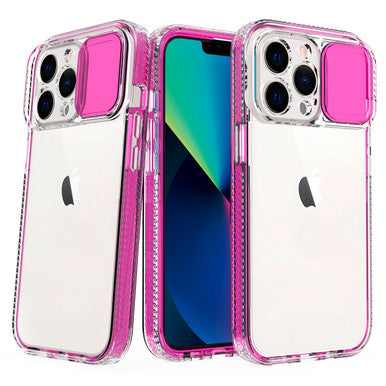 iPhone 13 Case with Protection, 2 in 1 Durable Hard PC+Soft Silicone Heavy Duty Shockproof Full Body Phone Protective Case Cover-Clear Purple