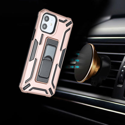 iPhone 13 Case  with Built-in Kick Stand Magnetic Magnet Protective Phone Case for iPhone 13 iPhone-ROSE GOLD