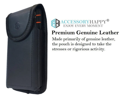 AH 360 Rotating Leather Vertical Cell Phone Belt Holster Pouch, Rugged Outdoor Pouch Horizontal Carrying Clip Holster