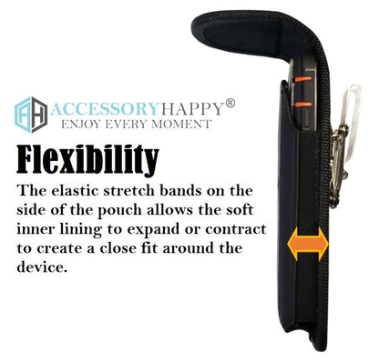 AH 360 Rotating Leather Vertical Cell Phone Belt Holster Pouch, Rugged Outdoor Pouch Horizontal Carrying Clip Holster