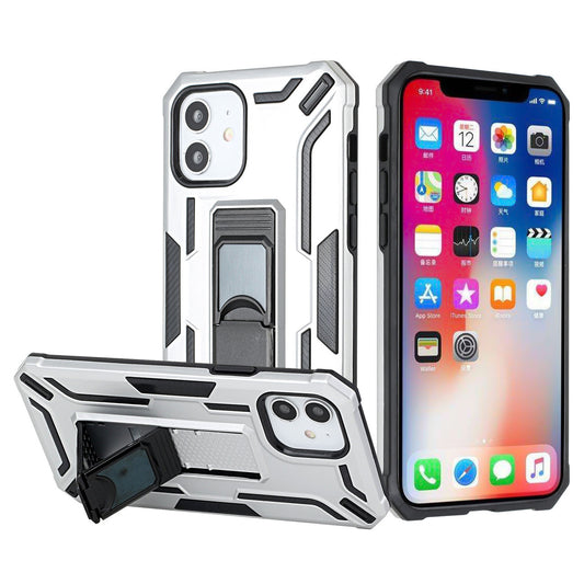 iPhone 13 Case  with Built-in Kick Stand with Magnetic Magnet Protective Phone Case for iPhone 13 iPhone-SILVER