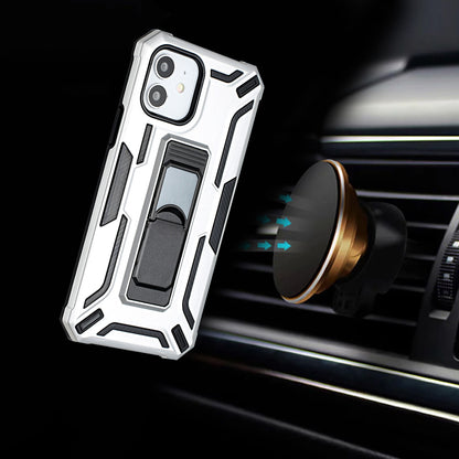 iPhone 13 Case  with Built-in Kick Stand with Magnetic Magnet Protective Phone Case for iPhone 13 iPhone-SILVER