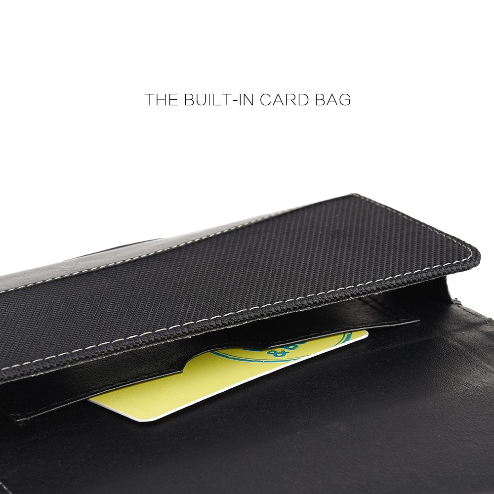 Horizontal Canvas Cell Phone Belt Pouch, Compatible w/iPhone Xs Max, 8 Plus 7 Plus 6 Plus Holster Clip fits w/Commuter Slim Case On or Bare Phone - MAX Inside Dims [6.35" X 3.25" X 0.5"]