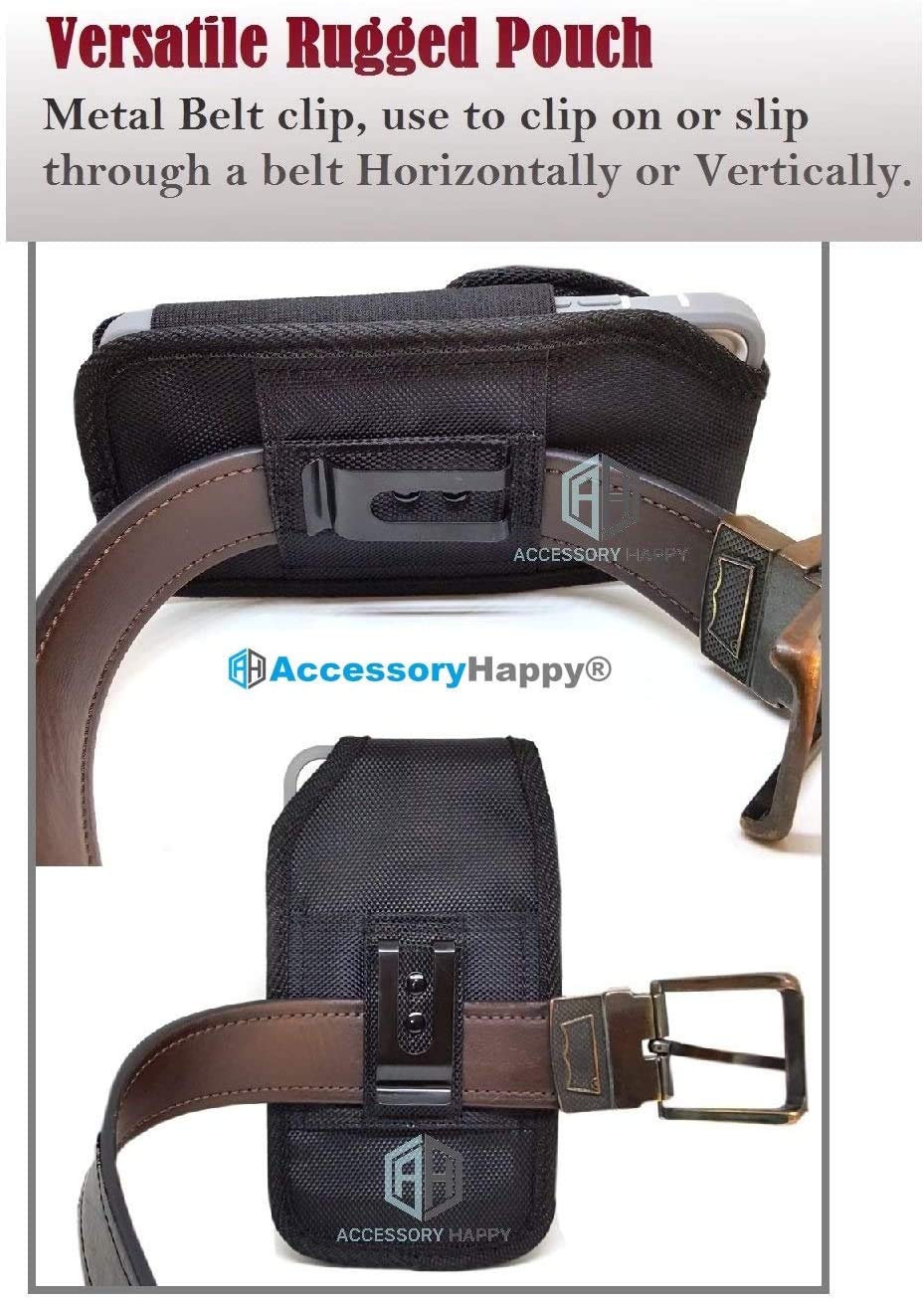 AccessoryHappy Military Grade Cell Phone Belt Case, Rugged Outdoor Pouch Pocket Carrying Clip Holster