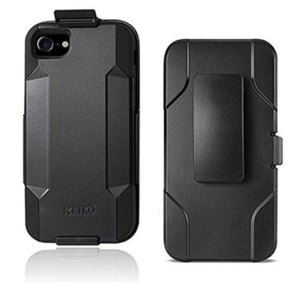 AccessoryHappy 3 in 1 Combo Holster Case, iPhone 7 iPhone 8 Hybrid Heavy Duty Holster Combo Case Silicone Inner Case + Plastic Hard Outer Shell + 360 Rotate Holster‐3 in 1 Combination