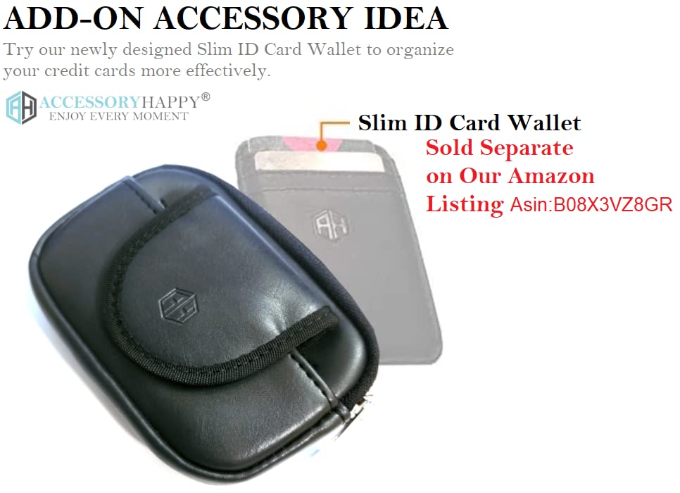 AccessoryHappy RFID Belt Loop Wallets for Men - Minimalist Genuine Leather Money Carrier Clip Wallet