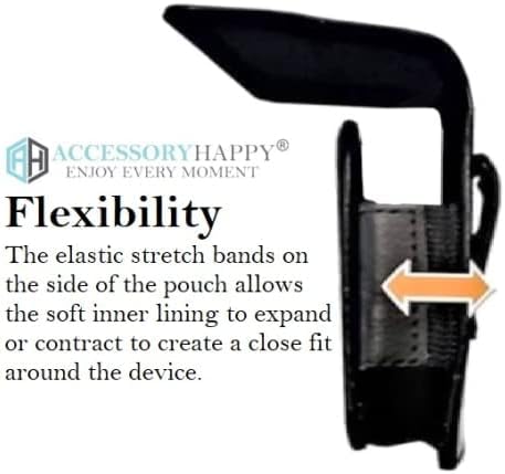 Premium AccessoryHappy Cell Phone Case, Rugged Pouch Holster Flip Phone Belt Case Fits Kyocera Cadence LTE, DuraXTP, DuraXV LTE, DuraXV Plus, DuraXE, Convoy 4, Most Large FLIP Phones