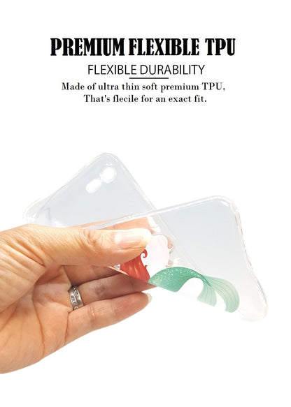 AccessoryHappy Little Mermaid Case, Ultra Thin Slim Crystal Clear Soft Flexible TPU Case Cover for iPhone 7 (Ariel & Sebastian)