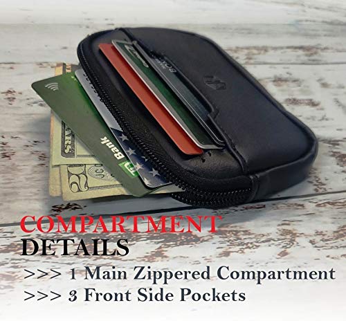 AccessoryHappy RFID Belt Loop Wallets for Men - Minimalist Genuine Leather Money Carrier Clip Wallet