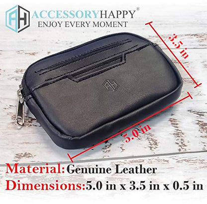 AccessoryHappy RFID Belt Loop Wallets for Men - Minimalist Genuine Leather Money Carrier Clip Wallet