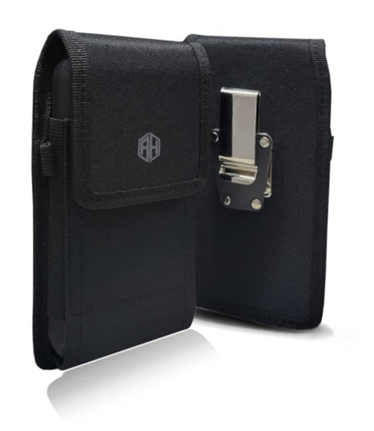 AH Premium Rotating Nylon Canvas Phone Holster Holder, Swivel Clip Holster for Android, Samsung, LG, Google, iPhone (Fits Otterbox)