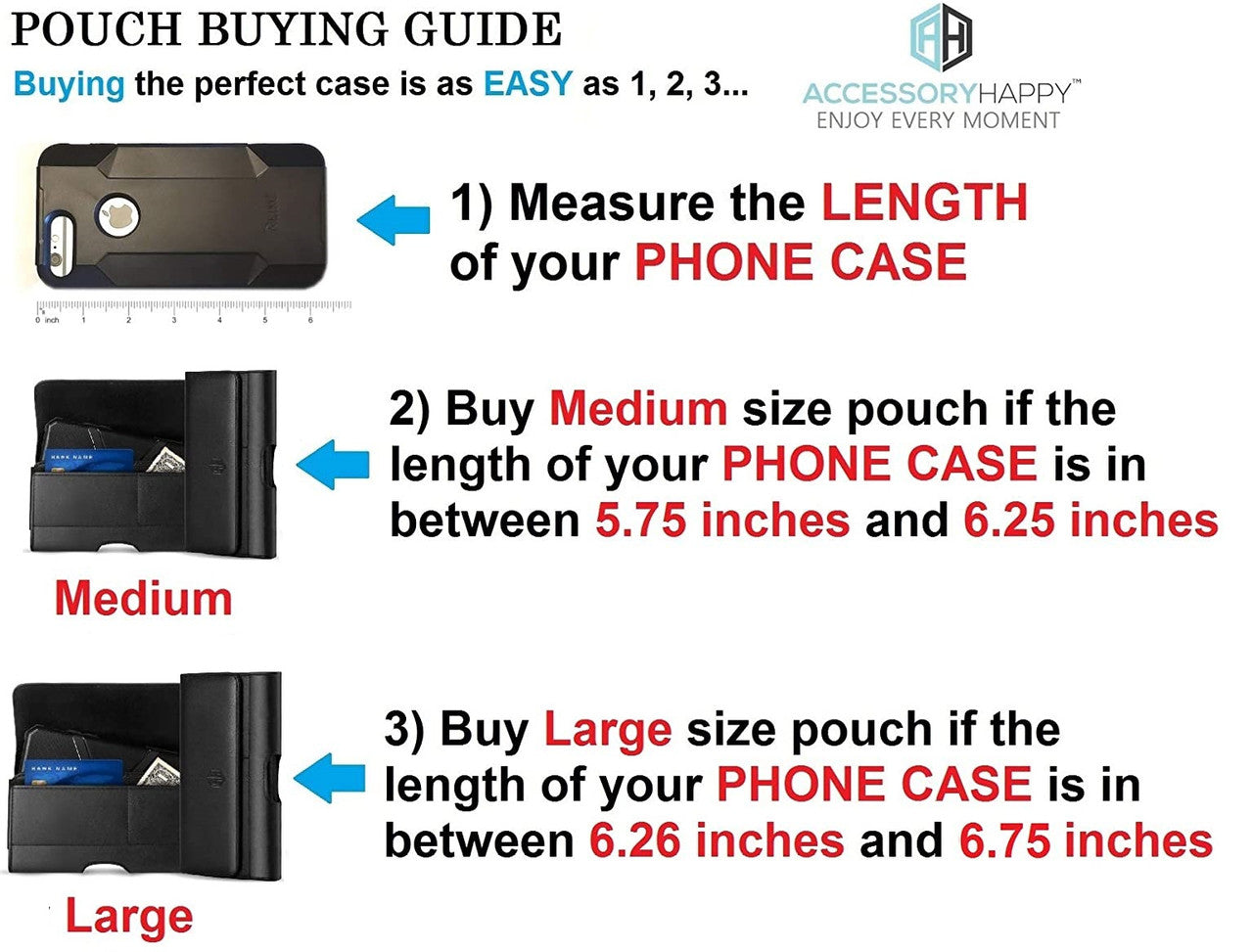 Premium Horizontal Case, Leather Pouch w/ Credit Card Slot C Pouch Holster Belt Clip-Fits iPhone with Lifeproof Waterproof/Otterbox