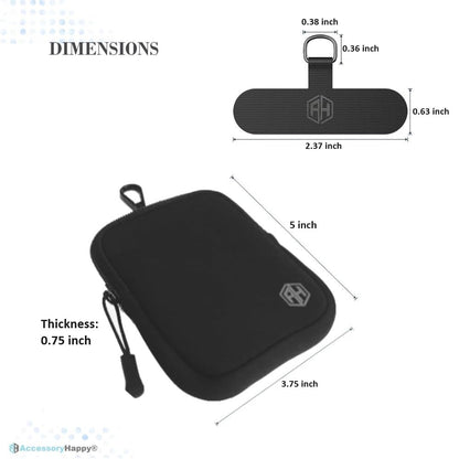 AH Phone Lanyard Crossbody with 2 Phone Tabs, Adjustable Anti Theft Phone Strap for All Phones, Metal Buckles, Skin-Friendly, Universal Cell Phone Neck lanyard for Travel Essentials with a Bag, Black