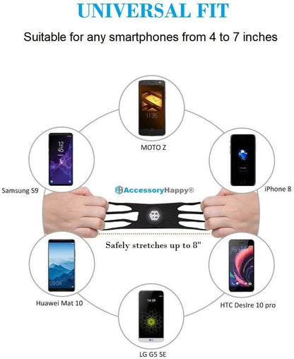 AccessoryHappy AH Bike Phone Mount, 360 Rotatable Adjustable Universal Silicone Gym Bike Phone Holder Bicycle GPS Units Holder, Compatible with iPhone 12 Pro Max/12 mini/12/11 Pro Max/XS MAX/XR/8