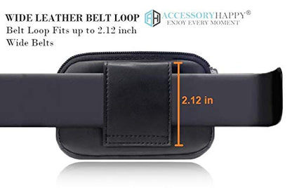 AccessoryHappy RFID Belt Loop Wallets for Men - Minimalist Genuine Leather Money Carrier Clip Wallet